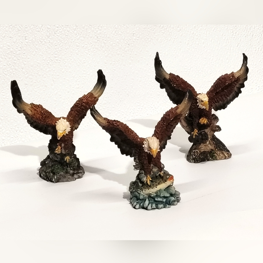 3 Bald Eagle In Flight Figurines